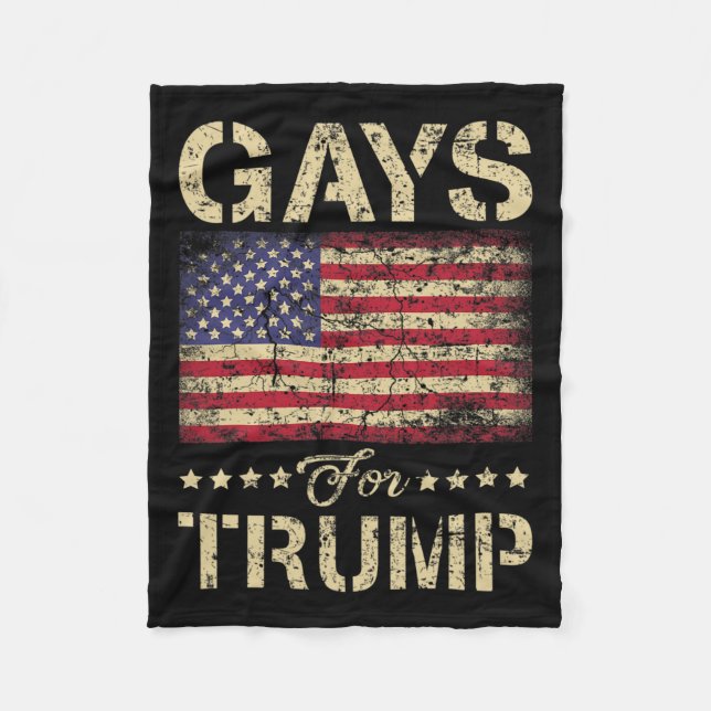 Gays For Trump Stars And Stripes American Flag  Fleece Blanket (Front)