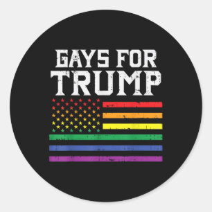 Gays For Trump Usa Flag Pro Reelect Donald 2020 Classic Round Sticker
