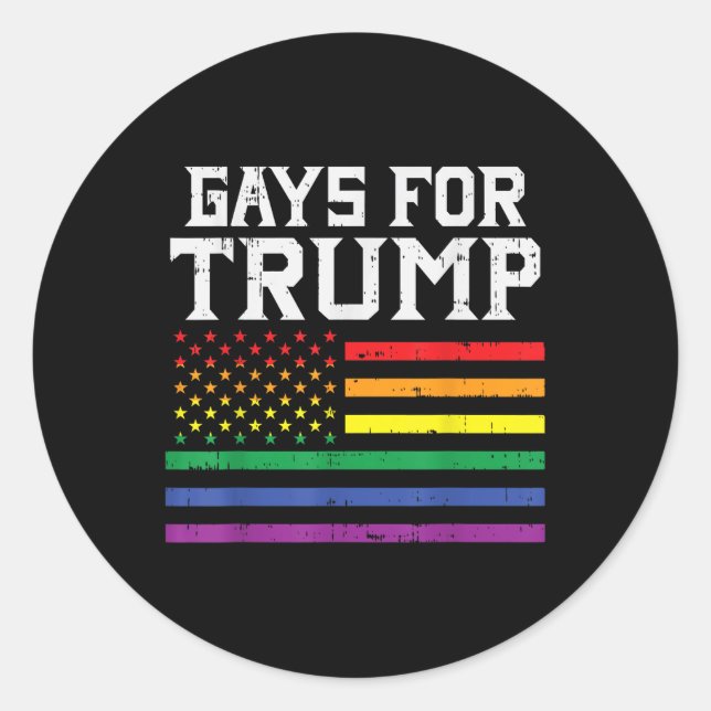 Gays For Trump Usa Flag Pro Reelect Donald 2020 Classic Round Sticker (Front)