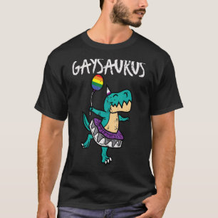 Gaysaurus Rainbow Flag Dino Gay Pride Ally Lgbtq L T-Shirt