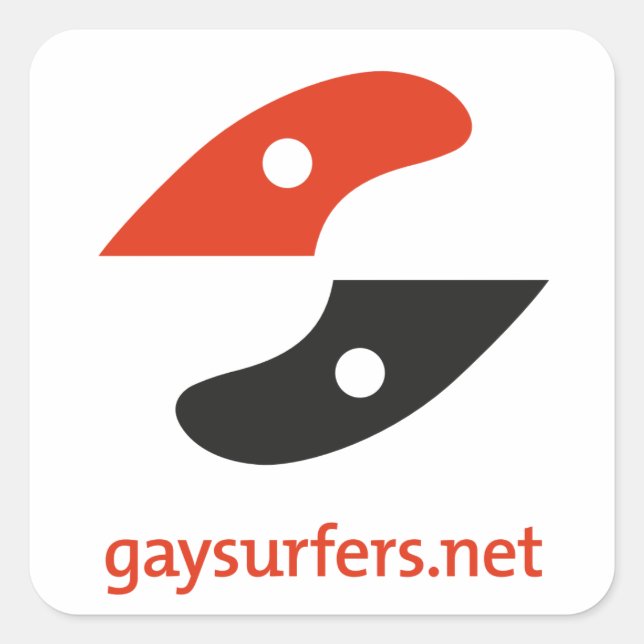GaySurfers.net LOGO + URL Square Sticker (Front)