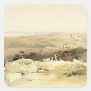 Gaza, plate from Volume II of 'The Holy Land' Square Sticker