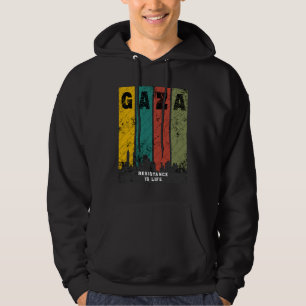 GAZA Vintage Distressed Hoodie Solidarity