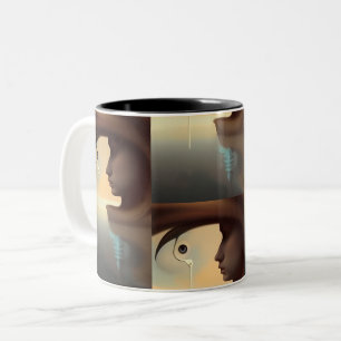 Gaze into the water Two-Tone coffee mug