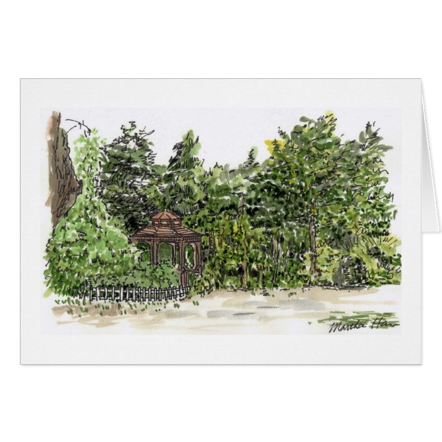 Gazebo in Long Beach Peninsula Cards (Front Horizontal)