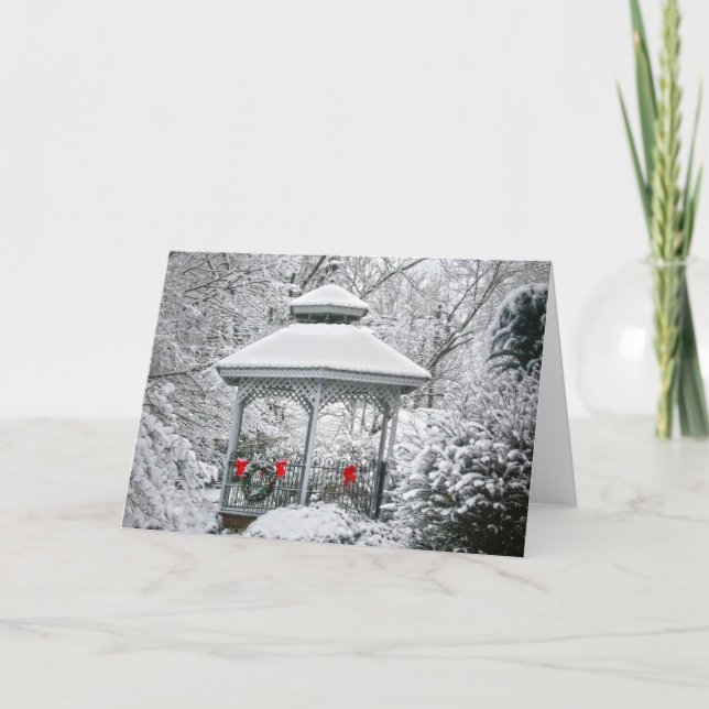 Gazebo in the Snow Holiday Card (Front)