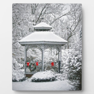 Gazebo in the Snow Plaque