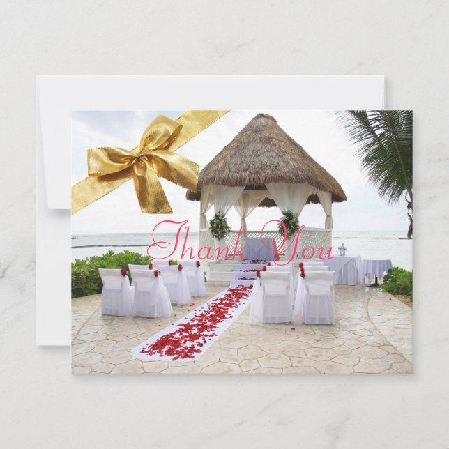 Gazebo On The Beach Wedding Thank You Card2 Card (Front)