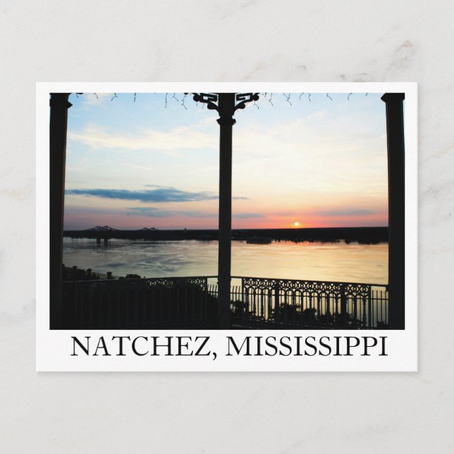 Gazebo Sunset in Natchez, Mississippi Postcard (Front)