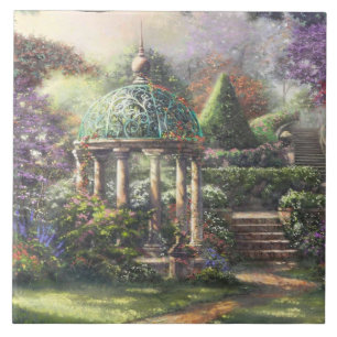 Gazebo Surrounded by Flowers Tile
