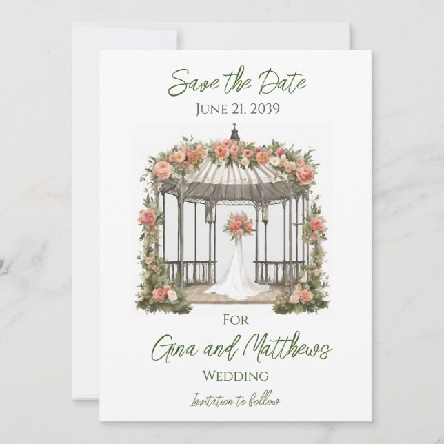 Gazebo Wedding Save the Date Invitation Card (Front)