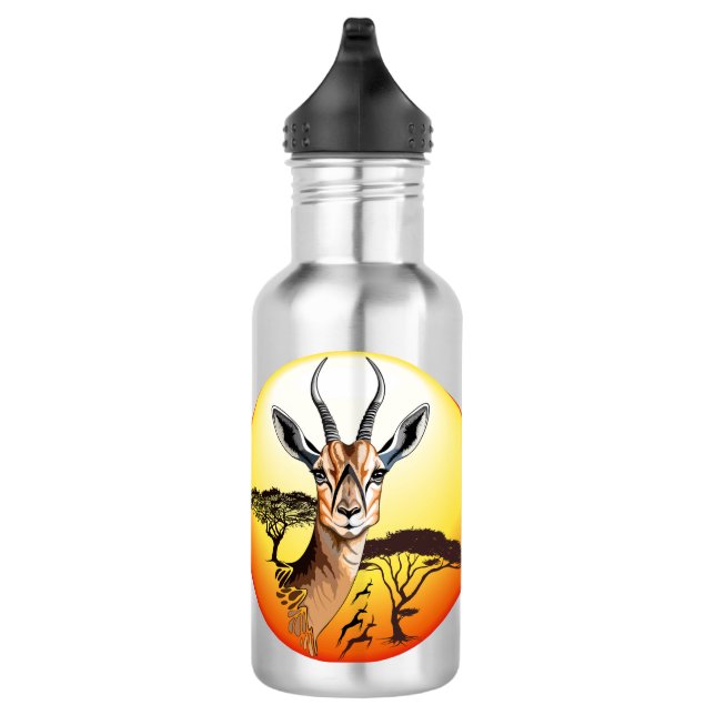 Gazelle African Antelope Wild  Animal 532 Ml Water Bottle (Right)