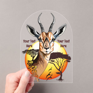 Gazelle African Antelope Wild Animal Acrylic Invitations