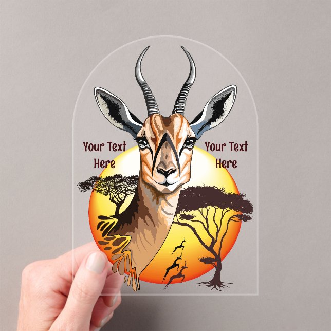 Gazelle African Antelope Wild  Animal Acrylic Invitations (Insitu (Handheld))