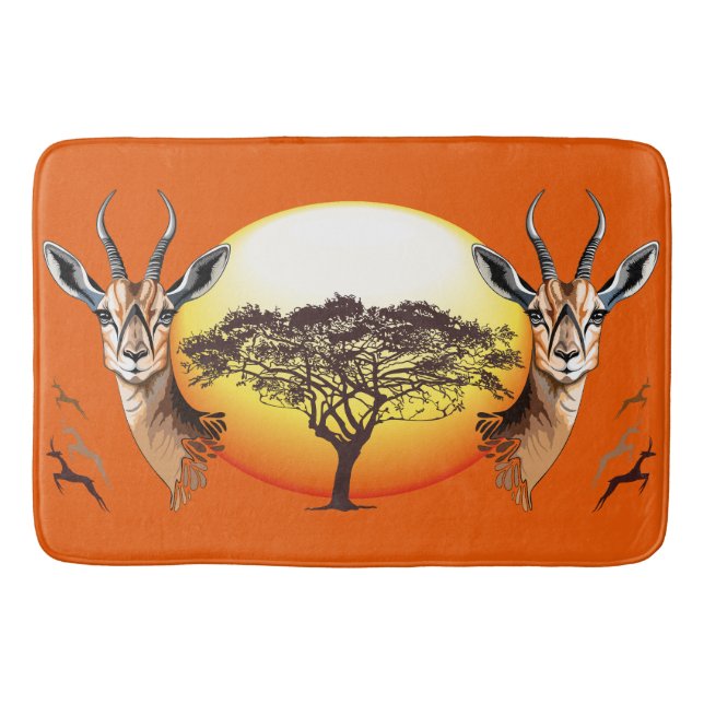 Gazelle African Antelope Wild  Animal Bath Mat (Front)