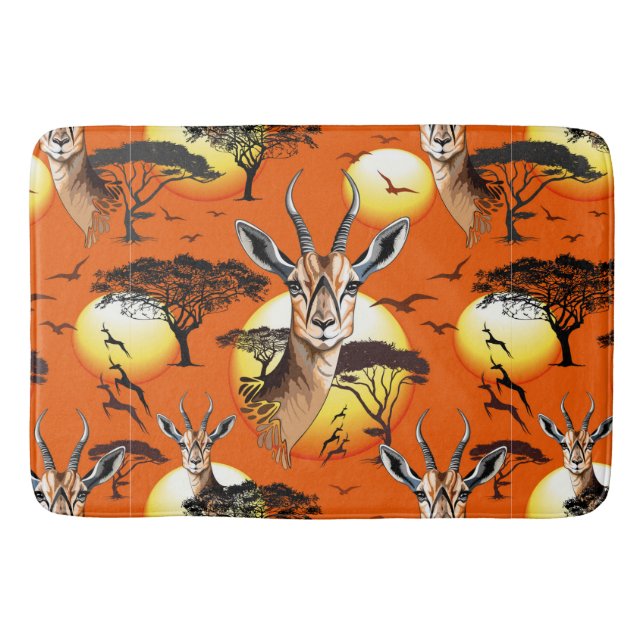 Gazelle African Antelope Wild  Animal Bath Mat (Front)