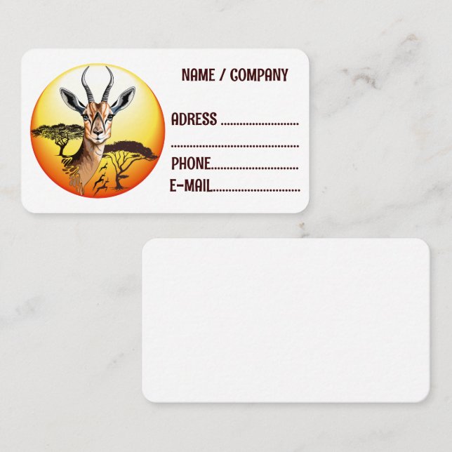 Gazelle African Antelope Wild  Animal Business Card (Front/Back)
