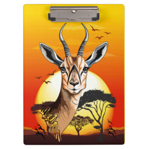 Gazelle African Antelope Wild Animal Clipboard