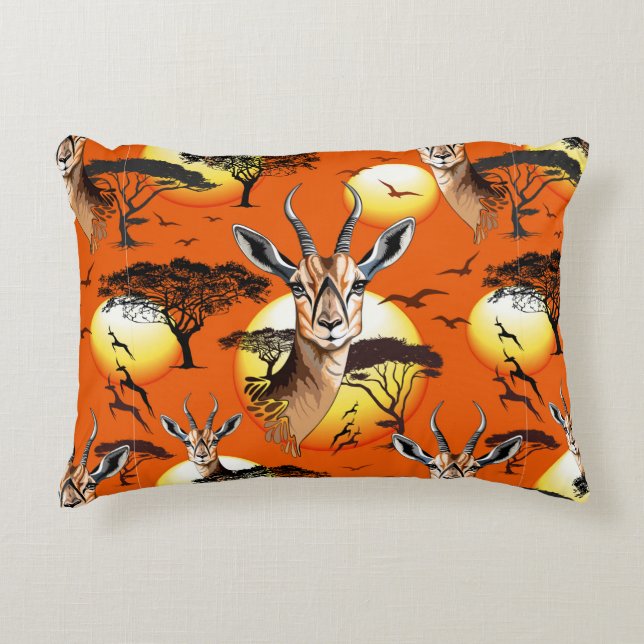 Gazelle African Antelope Wild  Animal Decorative Cushion (Front)