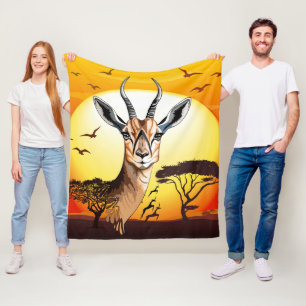 Gazelle African Antelope Wild  Animal Fleece Blanket