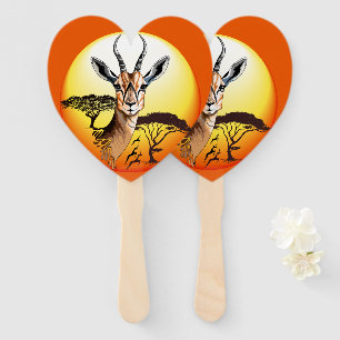 Gazelle African Antelope Wild  Animal Hand Fan