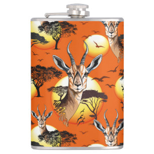 Gazelle African Antelope Wild  Animal Hip Flask