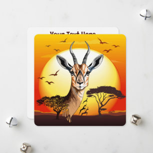 Gazelle African Antelope Wild  Animal Holiday Card