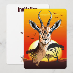 Gazelle African Antelope Wild Animal Invitation