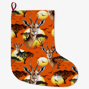 Gazelle African Antelope Wild Animal Large Christmas Stocking