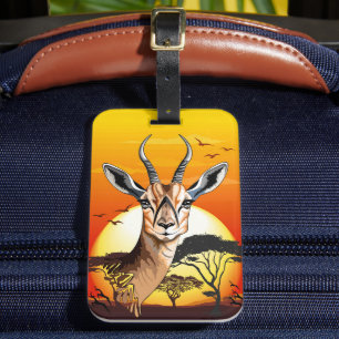 Gazelle African Antelope Wild  Animal Luggage Tag