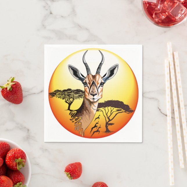 Gazelle African Antelope Wild  Animal Napkin (Insitu)