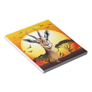 Gazelle African Antelope Wild Animal Notepad