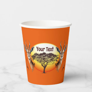 Gazelle African Antelope Wild Animal Paper Cups