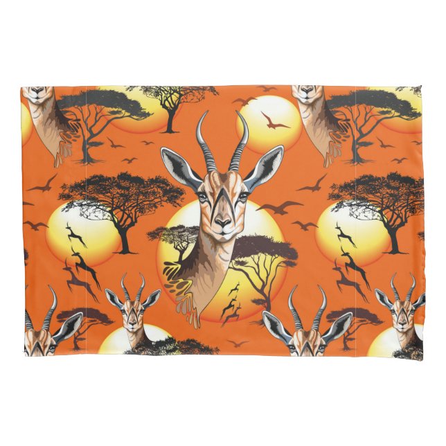 Gazelle African Antelope Wild  Animal Pillowcase (Front)