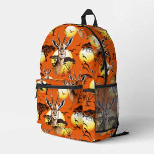 Gazelle African Antelope Wild  Animal Printed Backpack