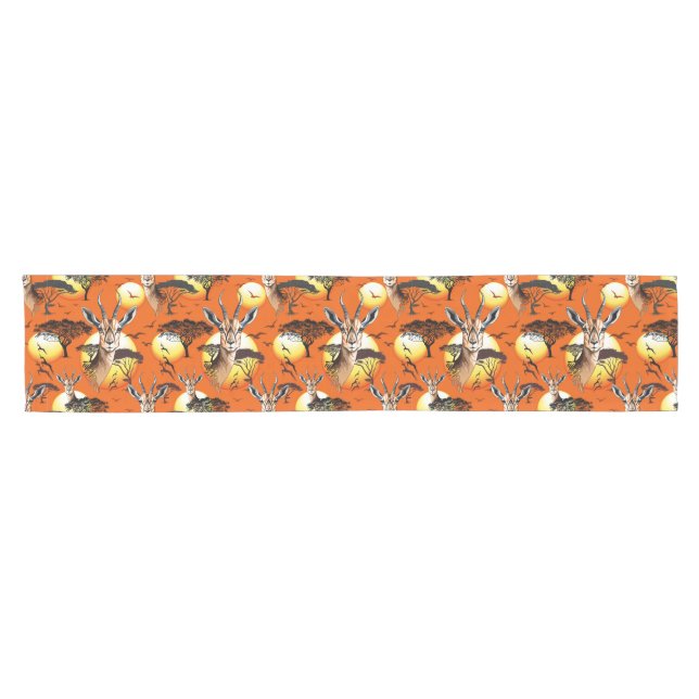 Gazelle African Antelope Wild  Animal Short Table Runner (Horizontal)