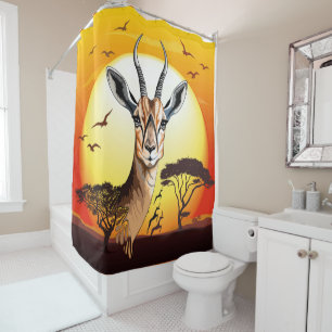 Gazelle African Antelope Wild  Animal Shower Curtain