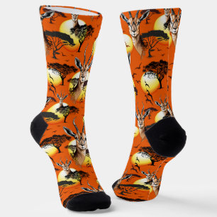 Gazelle African Antelope Wild  Animal Socks