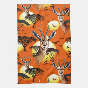 Gazelle African Antelope Wild  Animal Tea Towel