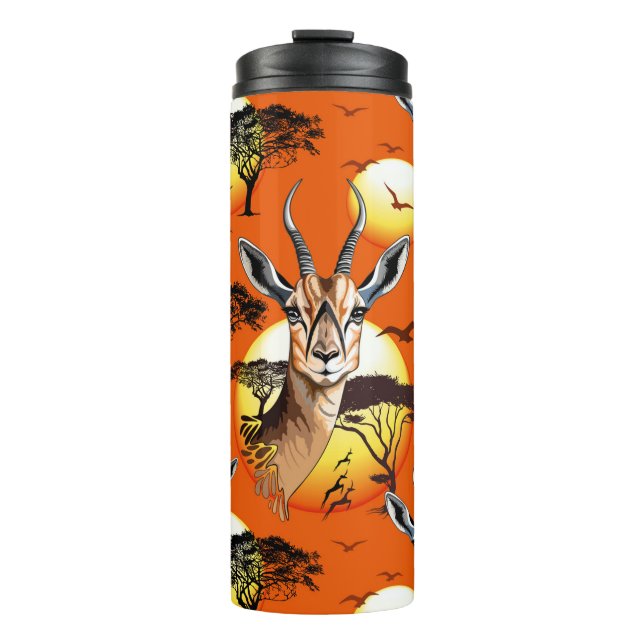 Gazelle African Antelope Wild  Animal Thermal Tumbler (Front)