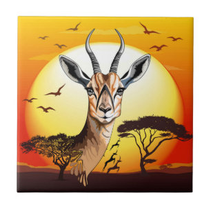 Gazelle African Antelope Wild  Animal Tile