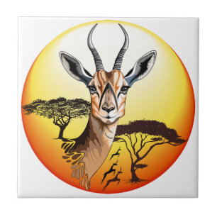 Gazelle African Antelope Wild  Animal Tile