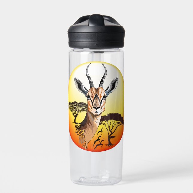 Gazelle African Antelope Wild  Animal Water Bottle (Front)