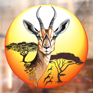 Gazelle African Antelope Wild Animal Window Cling