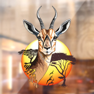 Gazelle African Antelope Wild Animal Window Cling