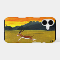 Gazelle at Sunset Wildlife Art Personalised