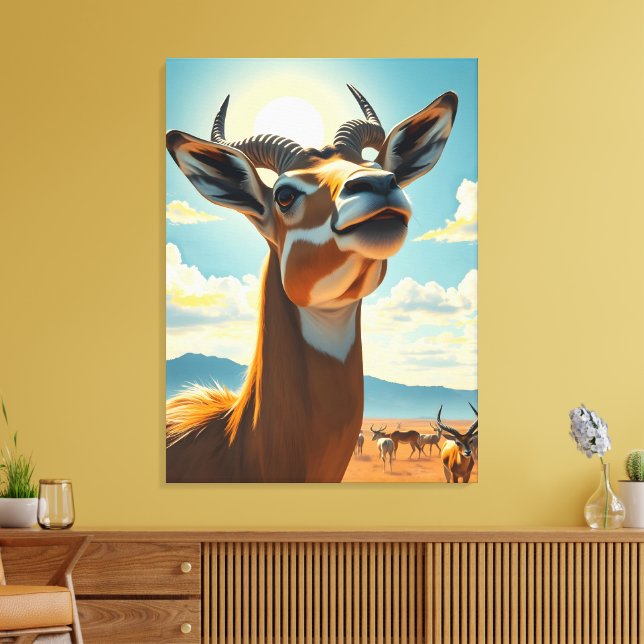 Gazelle Canvas Print (Insitu(LivingRoom))