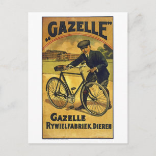 Gazelle Cycles Fine Vintage Bicycle Poster Postcard