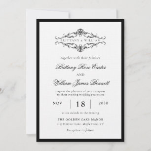 [GAZELLE] Elegant Black & White Monochrome Wedding Invitation