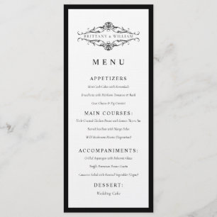[GAZELLE] Elegant Black & White Monochrome Wedding Menu